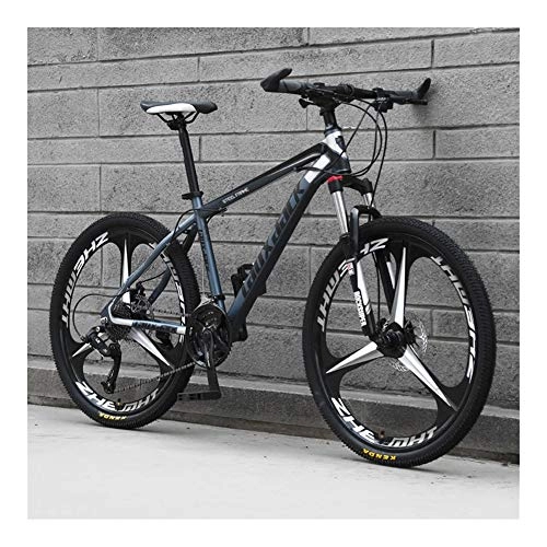 Mountain Bike : Bicycles, adult mountain bike cross-country, men and women speed bike, bicycle student, casual bike (Color : Black and grey, Size : 24speed24inches)