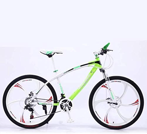 Mountain Bike : Ceiling Pendant Adult-bcycles BMX Bicycle, 24 Inch Mountain Bikes, High-Carbon Steel Soft Tail Bike, Double Disc Brake, Adult Student Variable Speed Bike (Color : White green, Size : 21 Speed)