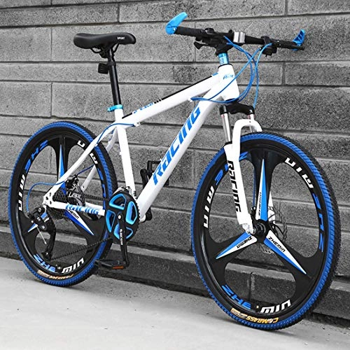 Mountain Bike : CPY-EX 26 Inch Mountain Bikes, Men's Dual Disc Brake Hardtail Mountain Bike, Bicycle Adjustable Seat, High-Carbon Steel Frame, 21 / 24 / 27 Speed, Black 3 / 6 / 9 Spoke, D1, 27