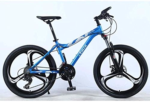 Mountain Bike : CSS 24In 21-Speed Mountain Bike Lightweight Alloy Full Frame Wheel Front Suspension Female Off-Road Student Shifting Adult Bicycle Disc Brake 6-27, Blue 2