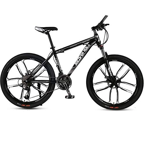 Mountain Bike : DGAGD 24 inch mountain bike adult variable speed dual disc brake aluminum alloy bicycle ten cutter wheels-black_21 speed