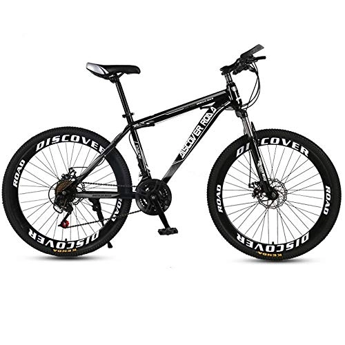 Mountain Bike : DGAGD 24 inch mountain bike bicycle adult variable speed dual disc brake high carbon steel bicycle 40 cutter wheels-black_21 speed