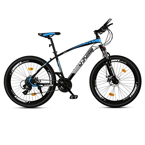Mountain Bike : DGAGD 24 inch mountain bike male and female adult super light racing light bicycle spoke wheel-Black blue_21 speed