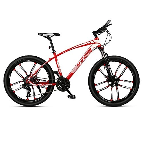 Mountain Bike : DGAGD 24-inch mountain bike male and female adult ultralight racing light bicycle ten-knife wheel-red_27 speed