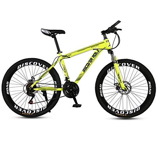 Mountain Bike : DGAGD 26 inch mountain bike bicycle adult variable speed dual disc brake high carbon steel bicycle 40 cutter wheels-yellow_30 speed