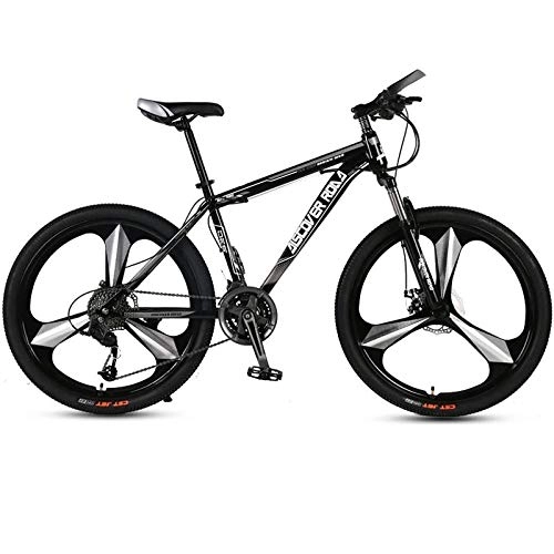 Mountain Bike : DGAGD 26 inch mountain bike bicycle adult variable speed dual disc brake high carbon steel bicycle tri-cutter-black_24 speed