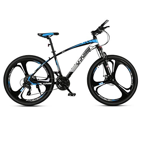 Mountain Bike : DGAGD 26 inch mountain bike male and female adult super light bicycle spoke three-knife wheel No. 2-Black blue_30 speed