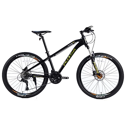 Mountain Bike : EASSEN Mountain Bike 26 Inch Aluminum Alloy Frame, 9 Speed Hydraulic Brake Dual Disc Brakes, Variable Speed Off-Road Shock Absorber Bike for Men and Women Adult Youth Black Gold