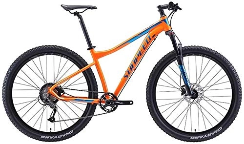 Mountain Bike : ETWJ 9 Speed Hardtail Mountain Bikes Unisex, Aluminum Frame Men's Bicycle with Front Suspension, All Terrain Mountain Bike (Color : Orange, Size : 29Inch)
