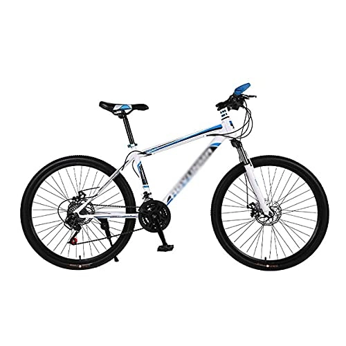 Mountain Bike : FBDGNG 21-Speed Mountain Bike With 26 Inch Wheels For Adults Mens Womens Carbon Steel Frame With Suspension Fork And Mechanical Double Disc Brake(Color:Blue)