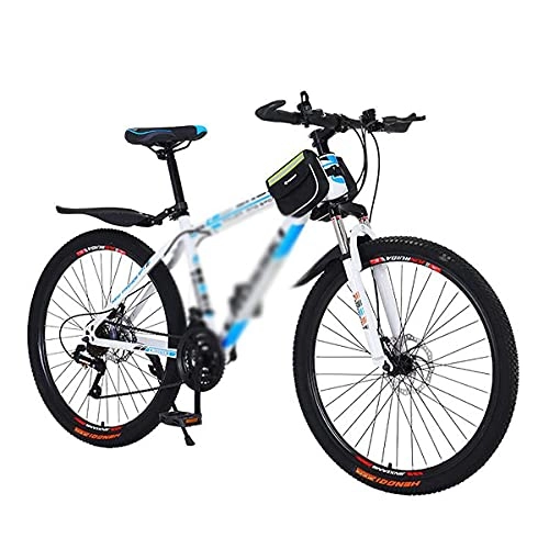 Mountain Bike : FBDGNG 26 Inch Mountain Bike With Carbon Steel MTB Bicycle Dual Disc Brake Suspension Fork Cycling Urban Commuter City Bicycle(Size:27 Speed, Color:Blue)
