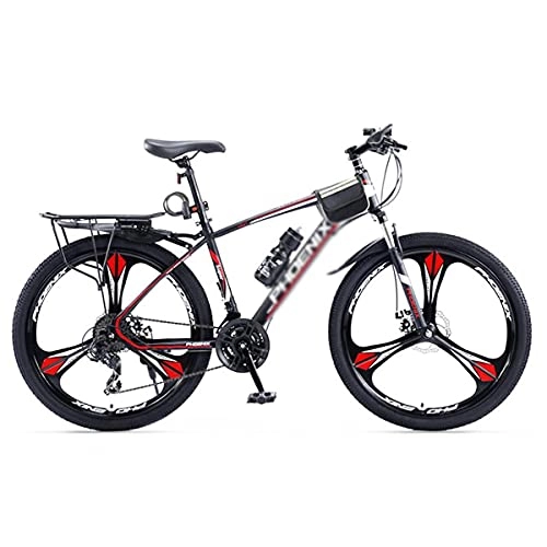 Mountain Bike : FBDGNG 27.5-inch Wheels 24 Speed Mountain Bike High Carbon Steel Frame Road Bike Urban Street Bicycle Carbon Steel Frame With Front Suspension(Size:27 Speed, Color:Red)