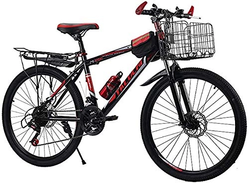 Mountain Bike : Feeyond High Carbon Steel Hard Tail Mountain Bike, Off-Road Vehicle, Full Suspension Mountain Bike Gear Double Disc Brake Mountain Off-Road Bike, Spoke Wheels 26 Inches