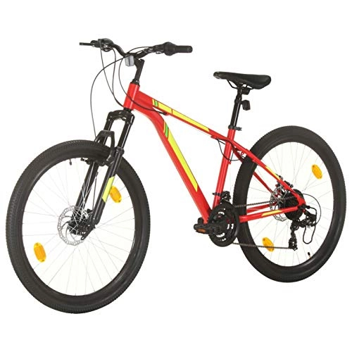 Mountain Bike : Fest-night Mountain Bike 27.5 Inch Bicycle 21 Speed Wheel 42 cm Adult Mountain Bike Red Mountain Bikes for Adults