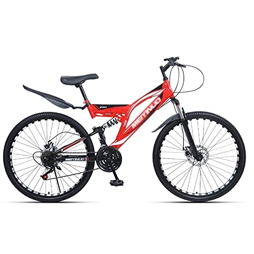 Mountain Bike : FETION Children's bicycle Adults Mountain Bike Full Suspension 27 Speed Shifting Dual Disc Brake Road Bicycle Mountain for Men and Women / 8562 (Color : Style1, Size : 26inch24 speed)