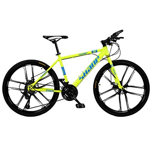 Mountain Bike : FFF-HAT One-wheel Ten-blade Dual Disc Brake Bicycle, 26-Inch Mountain Off-road Bicycle, Thickened Wall Tube, Strong Load, 24 Speed / 30 Speed Optional, Suitable For Adults Younger Than 140CM Tall