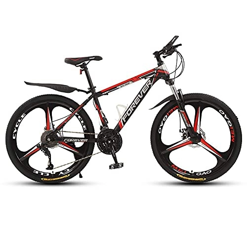 Mountain Bike : FMOPQ Mountain Bike 26 Inch Outroad Bicycles Bike 21 Speed Double Disc Brake Mountain Bike Lockable Suspension Fork for Man Woman 3 Cutter Wheel fengo