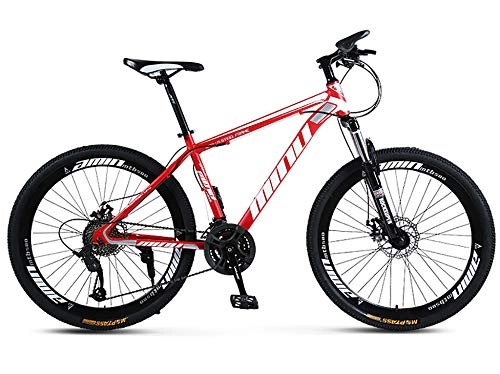 Mountain Bike : FOYUAN Mountain Bike 26 Inch MTB Adult Off-road Racing Variable Speed Bike Men Women Shock Absorption Bicycle, Red-24speed