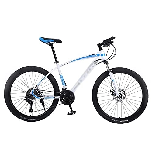 Mountain Bike : Front Suspension Mens Bicycle 21 / 24 / 27 Speed 26" Wheels Dual Disc Brakes Mountain Bikes For Adult For A Path， Trail & Mountains(Size:21 Speed，Color:Black)