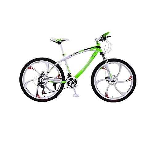 Mountain Bike : FRYH Variable Speed Mountain Bike, Positioning Card Slot Design, Suitable For Young People, 24 Inch Wheel Diameter, Green