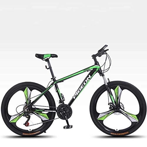 Mountain Bike : G.Z Adult Mountain Bikes, Aluminum Alloy Bikes, Variable Speed Bikes, 26 Inch High Carbon Steel Road Bikes, Spoke Terms, black green, 24 speed