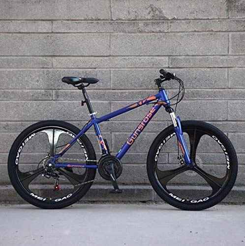 Mountain Bike : G.Z Mountain Bike, Carbon Steel Mountain Bike with Dual Disc Brakes, 21-27 Speed Option, 24-26 Inch Wheel Bike, Adult Bicycle Blue, A, 26 inch 27 speed