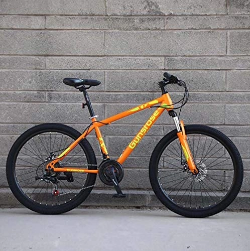 Mountain Bike : G.Z Mountain bikes, carbon steel mountain bikes with dual disc brakes, 21-27 speed options, 24-26 inch wheel bikes, student bikes Orange, E, 24 inch 21 speed