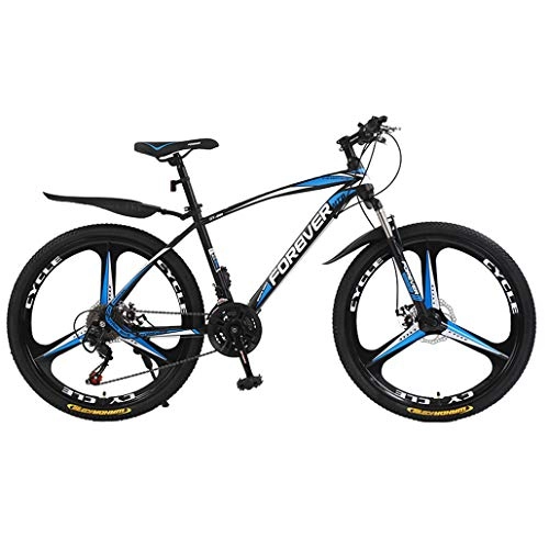 Mountain Bike : GASLIKE Adult 26 Inch Mountain Bike, Double Disc Brake City Road Bicycle, Trail High-Carbon Steel Snow Bikes, Mens / Womens Variable Speed Mountain Bicycles, C, 24 speed
