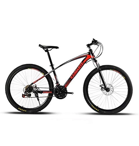Mountain Bike : GASLIKE Adult Mountain Bike, Double Disc Brake Bikes, Beach Snowmobile Bicycle, Upgrade High-Carbon Steel Frame, 24 Inch Wheels, Orange, 24 speed