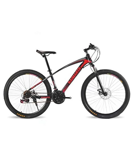 Mountain Bike : GASLIKE Adult Mountain Bike, Double Disc Brake Bikes, Beach Snowmobile Bicycle, Upgrade High-Carbon Steel Frame, 26 Inch Wheels, Red, 24 speed