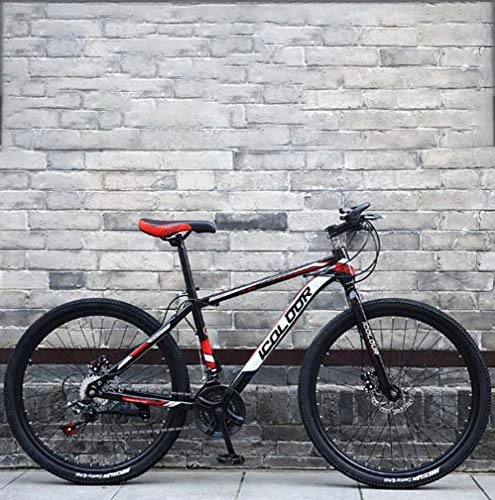 Mountain Bike : GASLIKE Folding Variable Speed Mountain Bike, Aluminium alloy Frame Bikes, Dual Disc Brake Beach Snowmobile Bicycle, 26 Inch Wheels, Red, 21 speed