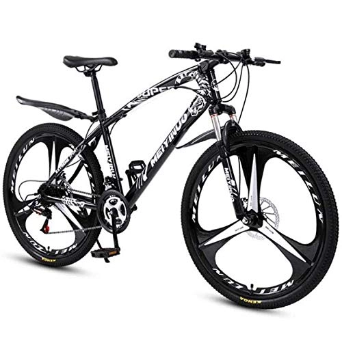 Mountain Bike : GASLIKE Mountain Bike Bicycle for Adult, High-Carbon Steel Frame, All Terrain Hardtail Mountain Bikes, Black, 26 inch 24 speed