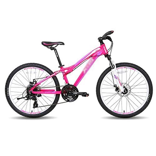 Mountain Bike : GEXIN 24 Inch Mountain Bikes - 24 Speed ​​Gears Dual Disc Brakes Mountain Bicycle, Aluminum Alloy Frame, Shock-absorbing Front Fork