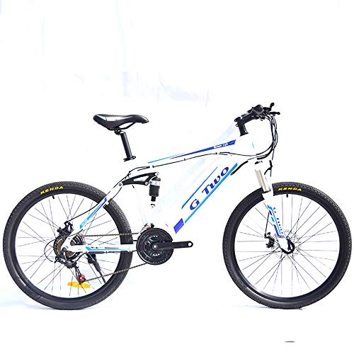 Mountain Bike : GG 26" Intelligent Pedal Assist Electric Bicycle Mountain Bike, 250W / 350W Brushless Motor, 36V / 48V Invisible Lithium Battery, Aluminum Alloy Frame, Dis-brake&Hydraulic Brake(White SW, 21S 250W 36V8.7Ah)