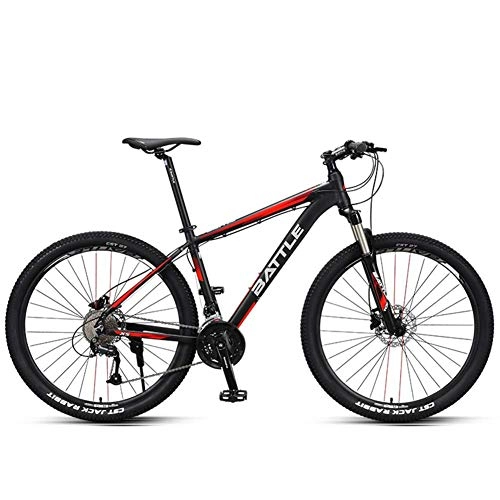 Mountain Bike : Giow 27.5 Inch Mountain Bikes, Adult Men Hardtail Mountain Bikes, Dual Disc Brake Aluminum Frame Mountain Bicycle, Adjustable Seat, Red, 27 Speed