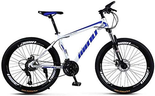 Mountain Bike : giyiohok Mountain Bike Unisex Mountain Bike High-Carbon Steel Frame MTB Bike 26Inch Mountain Bike 21 / 24 / 27 / 30 Speeds with Disc Brakes and Suspension Fork-30 Speed_Blue