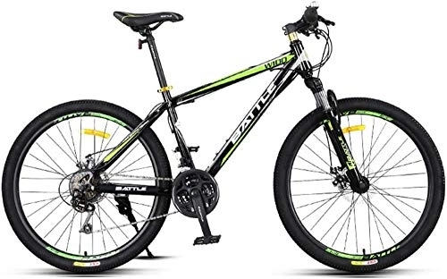 Mountain Bike : GJZM 24-Speed Mountain Bikes 26 Inch Adult High-carbon Steel Frame Hardtail Bicycle Men s All Terrain Mountain Bike Anti-Slip Bikes Green-Green