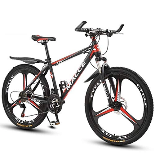 Mountain Bike : GL SUIT Unisex Mountain Bike Bicycle, Dual Disc Brakes, 21-Speed Lightweight Carbon Steel Frame Lightweight Carbon Steel Frame Hard Tail Dirt Bike, Red, 26 inches