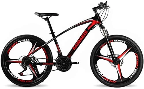 Mountain Bike : GMZTT Unisex Bicycle 24 Inch Adult Mountain Bicycle, Double Disc Brake Bikes, Beach Snowmobile Bicycle, Upgrade High-Carbon Steel Frame, Aluminum Alloy Wheels (Color : Red, Size : 21 speed)
