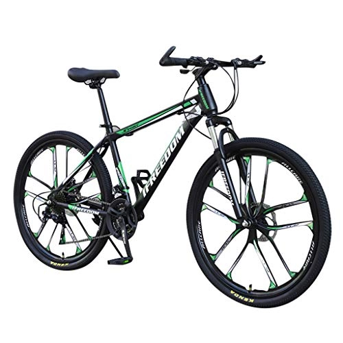 Mountain Bike : Gofodn Adult Mountain Bike, 26 Inch Men's Dual Disc Brake Hardtail Mountain Bike, Bicycle Adjustable Seat, High-carbon Steel Frame, 21 Speed