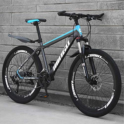 Mountain Bike : GOLDGOD 24 Inch Men's Mountain Bike, High-Carbon Steel Hardtail Mtb Bicycle with Adjustable Seat And Spoke Wheel Spring Fork Beginner Level Mountain Bicycle, 21 speed