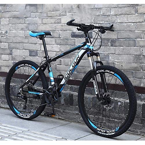 Mountain Bike : GOLDGOD Adult 26 Inches Mountain Bike, Mtb Bicycle High-Carbon Steel with Double Disc Brake And Full Suspension Frame Mountain Bicycle Suspension Fork, 24 speed