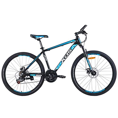 Mountain Bike : GONGFF 26 Inch Mountain Bikes, Aluminum 21 Speed Mountain Bike with Dual Disc Brake, Adult Alpine Bicycle, Anti-Slip Bikes, Hardtail Mountain Bike, Dark Blue, 17 Inches