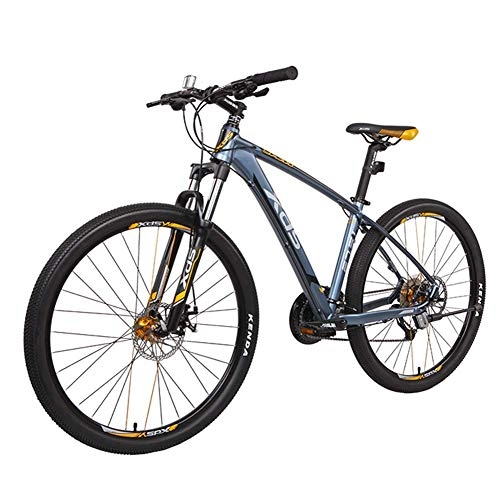 Mountain Bike : GONGFF Adult Mountain Bikes, 27.5 Inch Anti-Slip Bikes, Aluminum Frame Hardtail Mountain Bike with Dual Disc Brake, 27-Speed Bicycle, Blue, 16