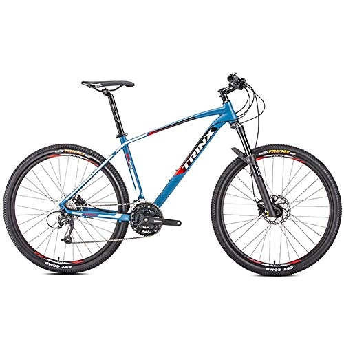 Mountain Bike : GONGFF Adult Mountain Bikes, 27-Speed 27.5 Inch Big Wheels Alpine Bicycle, Aluminum Frame, Hardtail Mountain Bike, Anti-Slip Bikes, Blue
