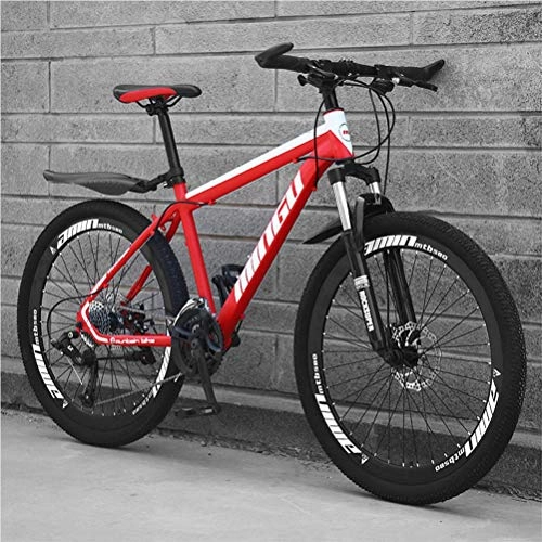 Mountain Bike : GQQ Mountain Bike, 26 inch Mountain Bikes Mens Women Carbon Steel Bicycle 21-30-Speed Drivetrain All Terrain Mountain Bike Dual Disc Brake, 27 Speed