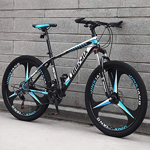 Mountain Bike : GQQ Mountain Bike, Unisex Mountain Bike 24 inch Wheels Disc Brake Carbon Steel Fram Shock Absorber Bicycle Student Variable Speed Road Bike, 21 Speed