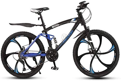 Mountain Bike : GQQ Variable Speed Bicycle, Adult Mens 24 inch Mountain Bike, Students Double Disc Brake Town Bicycle, Highcarbon Steel Snow Bikes, Magnesium Alloy Integrated, C, 21 Speed, B