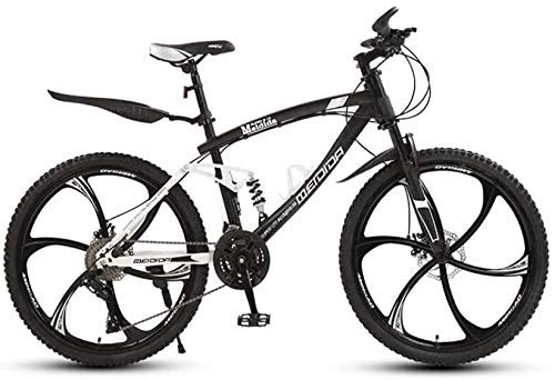 Mountain Bike : GQQ Variable Speed Bicycle, Adult Mens 24 inch Mountain Bike, Students Double Disc Brake Town Bicycle, Highcarbon Steel Snow Bikes, Magnesium Alloy Integrated, C, 21 Speed, C