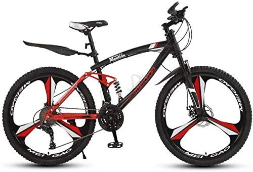 Mountain Bike : GQQ Variable Speed Bicycle, Adult Mens 24 inch Mountain Bike, Students, Highcarbon Steel City Bike, Dual Disc Brake Beach Snow Bikes, Magnesium Alloy Integrated, B, 27 Speed, a